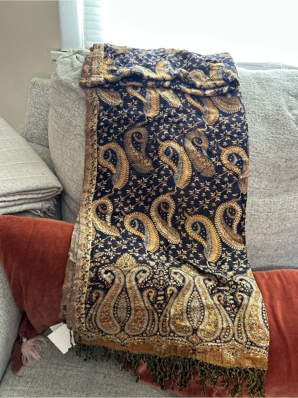 Bindya Paisley Tassle Scarf Wrap Boho